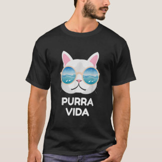 Funny Pura Vida Cat Costa Rica Surfing Surf Waves T-Shirt