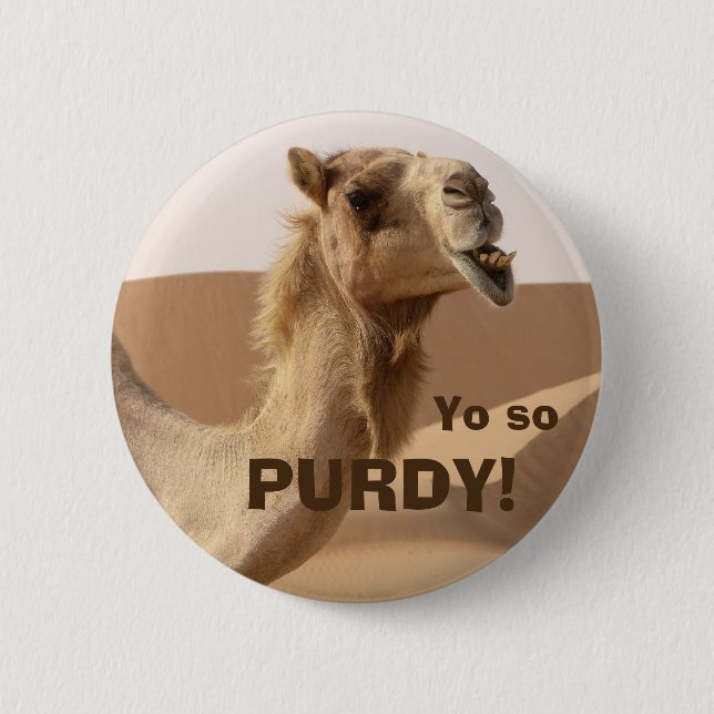 Funny Purdy Camel Photo Button (Front)