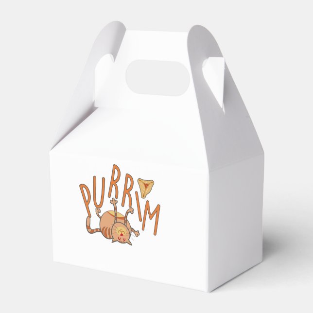 Funny Purim Cat. פורים שמח   Favor Boxes (Front Side)