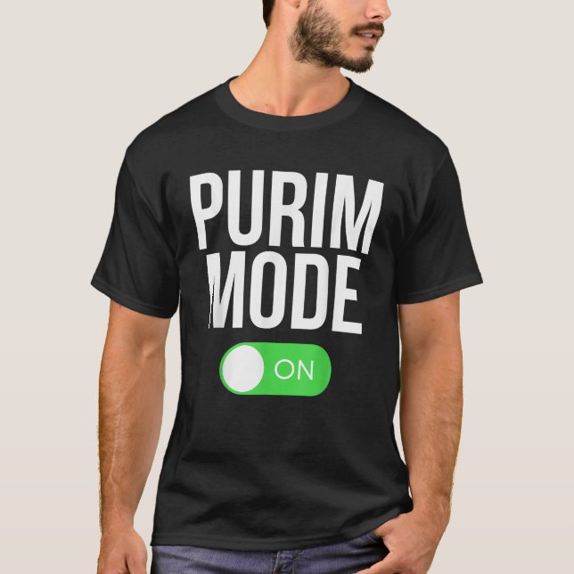 Funny Purim Mode On Purim Festival Costume  T-Shirt (Front)