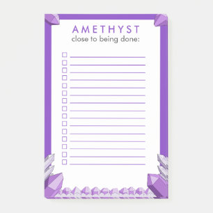 Funny Purple Amethyst To Do Checklist Post-it Notes