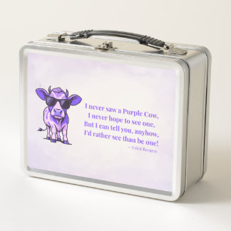 Funny Purple Cow Poem By Gelett Burgess Metal Lunch Box