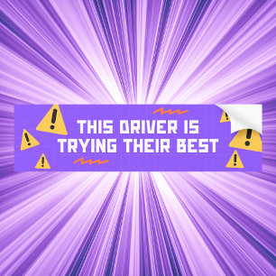 Funny Purple Driver Support Bumper Sticker