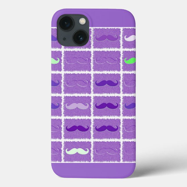 Funny Purple Mustache Case-Mate iPhone Case (Back)