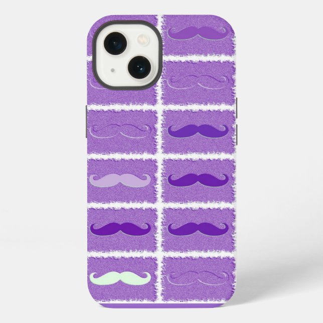 Funny Purple Mustache Iphone Case (Back)