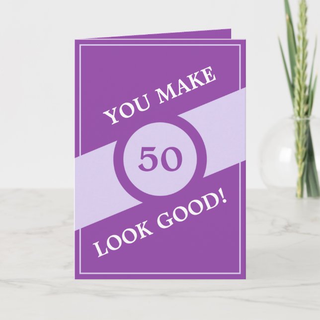 Funny Purple Personalized Brother 50th Birthday Card (Front)