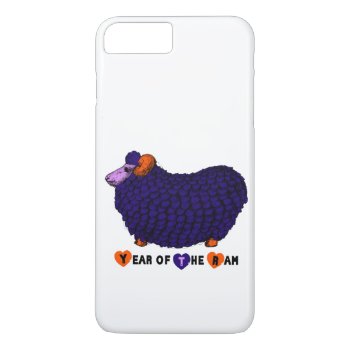 Funny Purple Ram Chinese Year Zodiac Iphone Iphone 8 Plus/7 Plus Case by 2015_year_of_ram at Zazzle