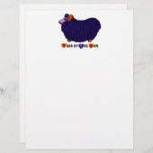Funny Purple Ram Chinese Year Zodiac Letterhead (Front/Back)