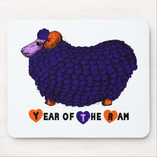 Funny Purple Ram Chinese Year Zodiac Mousepad