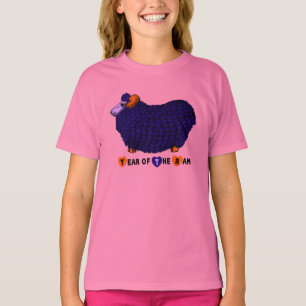 Funny Purple Ram Chinese Year Zodiac P Girl Tee
