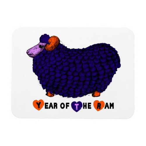 Funny Purple Ram Chinese Year Zodiac P Magnet