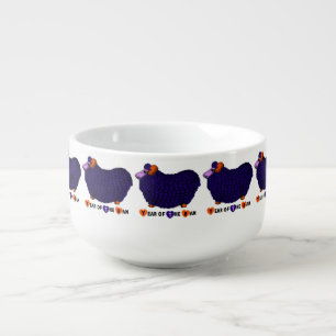 Funny Purple Ram Chinese Year Zodiac Soup Bowl