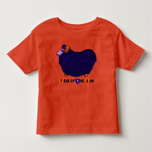 Funny Purple Ram Chinese Year Zodiac Toddler T Toddler T_shirt