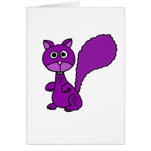 Funny Purple Squirrel Cartoon Cards