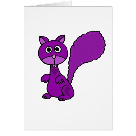 Funny Purple Squirrel Cartoon Cards (Front)