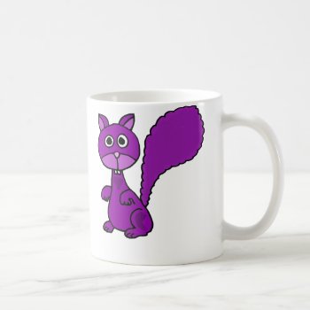 Funny Purple Squirrel Cartoon Coffee Mug by naturesmiles at Zazzle