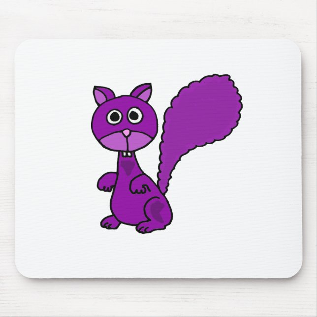 Funny Purple Squirrel Cartoon Mouse Pad (Front)