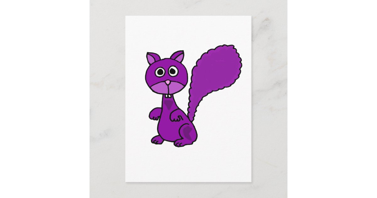 Funny Purple Squirrel Cartoon Postcard | Zazzle
