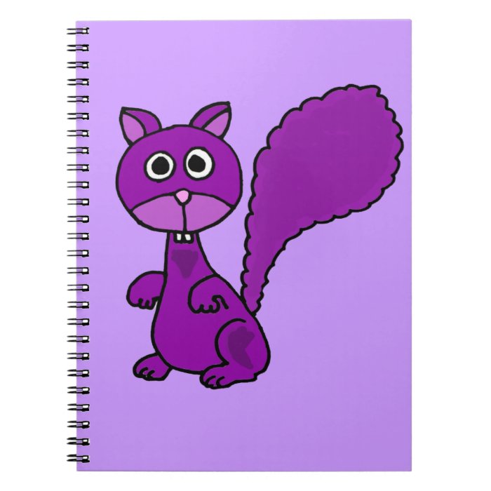 Funny Purple Squirrel Cartoon Spiral Notebook