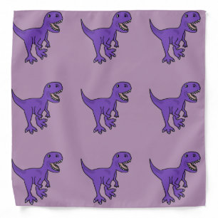 Funny Purple T-Rex Dinosaur Cartoon Bandana