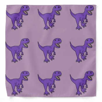 Funny Purple T-rex Dinosaur Cartoon Bandana by naturesmiles at Zazzle