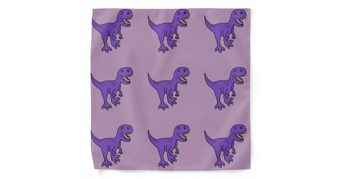 Funny Purple T-Rex Dinosaur Cartoon Bandana | Zazzle