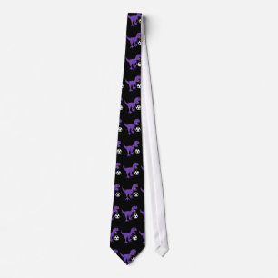 Funny Purple T-rex Dinosaur Playing Soccer Neck Tie