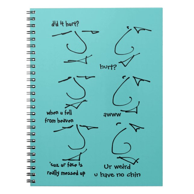 Funny put-down flirting -  talking heads notebook (Front)