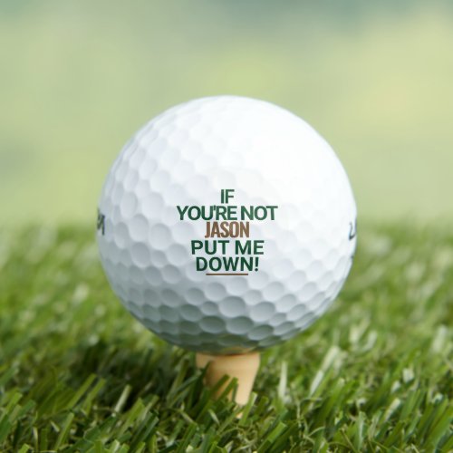 Funny Put Me Down Personalized Golf Balls