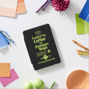 Funny Python Developer – Fueled by Coffee bugs iPad Mini Cover