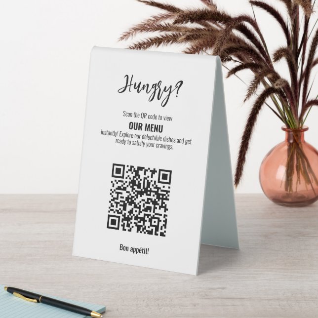 💍Funny QR code MENU Minimalist Elegant  Table Tent (In SItu (Table))