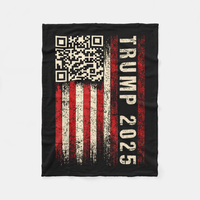 Funny Qr Donald Trump Dancing 4745 Code Video  Fleece Blanket (Front)