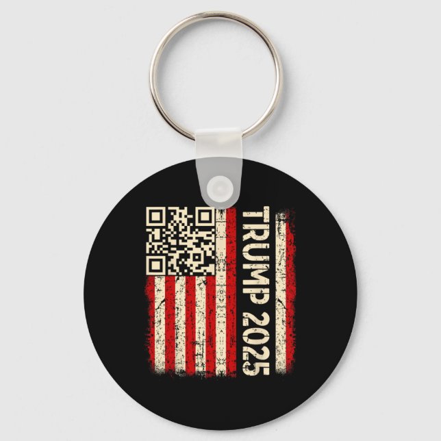 Funny Qr Donald Trump Dancing 4745 Code Video  Keychain (Front)