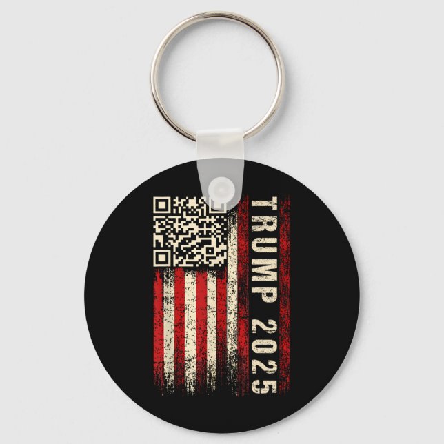 Funny Qr Donald Trump Dancing 4745 Code Video  Keychain (Front)