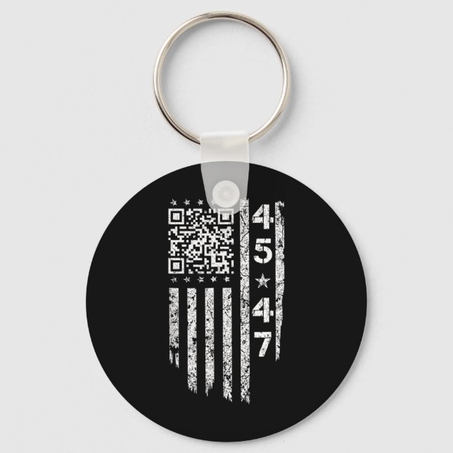 Funny Qr He's Back President Trump Code  Keychain (Front)