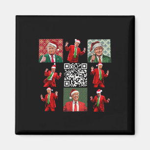 Funny Qr President Trump Christmas Dancing Dance M Magnet