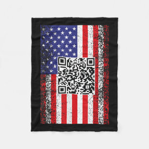 Funny Qr President Trump Code Dance  Fleece Blanket