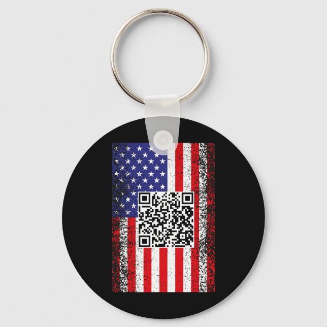 Funny Qr President Trump Code Dance  Keychain (Front)