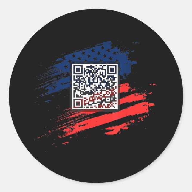 Funny Qr President Trump Dance Code  Classic Round Sticker (Front)