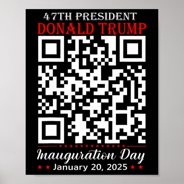 Funny Qr President Trump Dance Code Inauguration D Poster (Front)