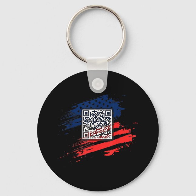 Funny Qr President Trump Dance Code  Keychain (Front)