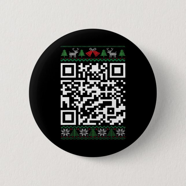 Funny Qr President Trump Dancing Code Ugly Christm Button (Front)