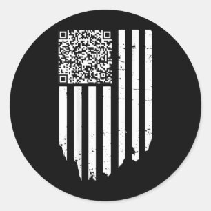 Funny Qr Scan Code President Trump 4547 Trump Danc Classic Round Sticker