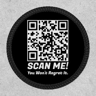 Funny QR Scan Me! Funny Regret Joke Patch