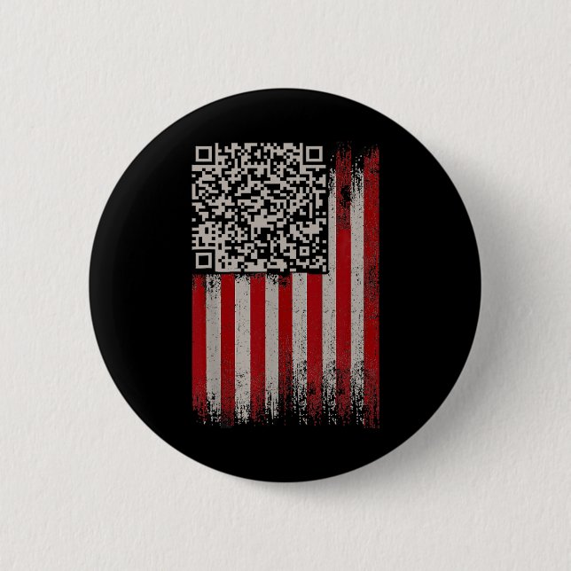 Funny Qr Trump Dancing Dance Code  Button (Front)