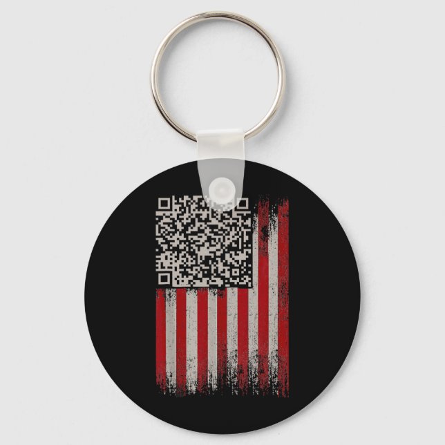 Funny Qr Trump Dancing Dance Code  Keychain (Front)