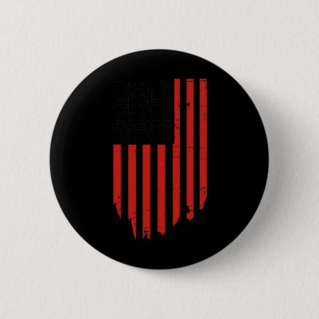 Funny Qr Trump Dancing Dance Code Red And White  Button (Front)