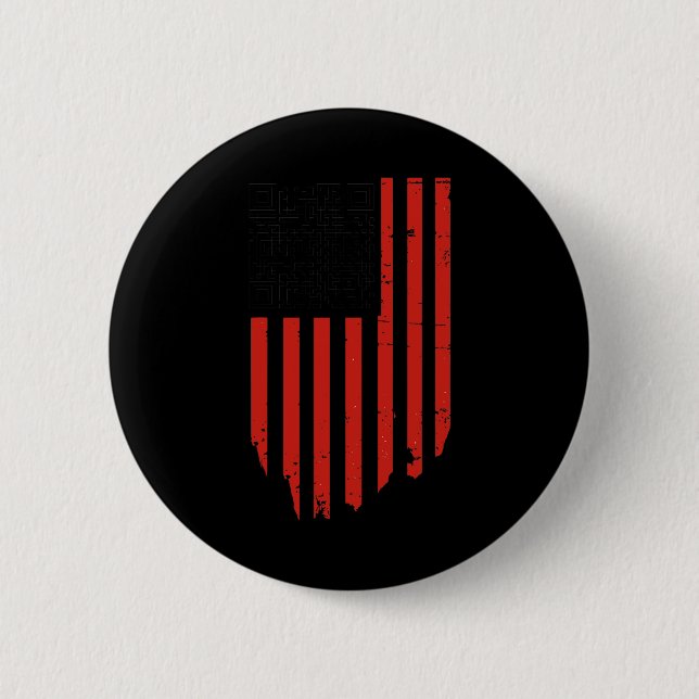 Funny Qr Trump Dancing Dance Code Red And White  Button (Front)