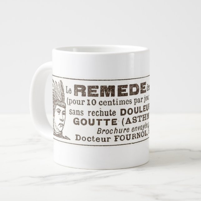Funny Quack Doctor Cure All Apache Remedy Ad Large Coffee Mug (Front Left)