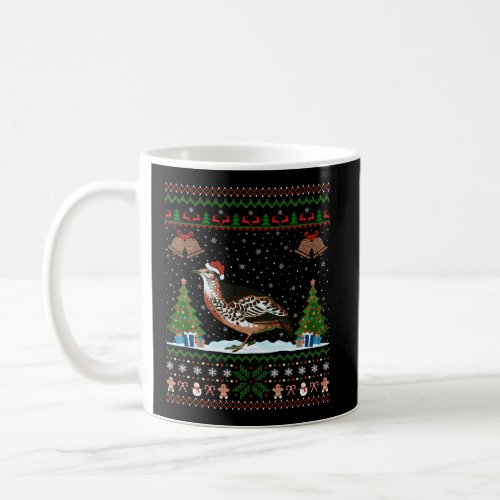 Funny Quail Bird Xmas Gift Santa Hat Ugly Quail Ch Coffee Mug